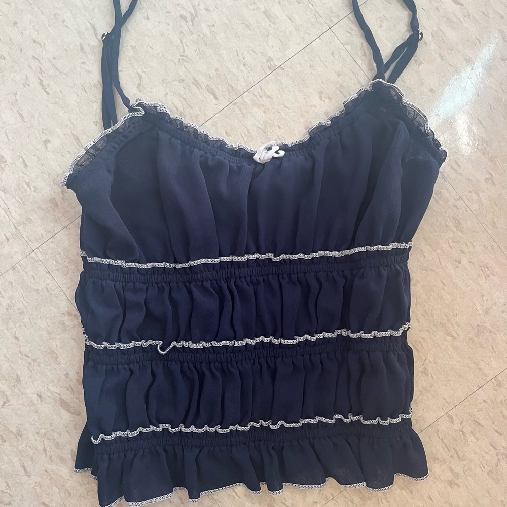 Elegant Navy Blue Women's Top